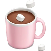 Light Pink mug of hot chocolate with marshmallows  sticker