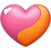 Pink and orange heart sticker