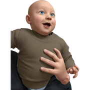 bald man with blue eyes sticker