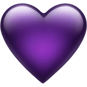 Shiny glass dark purple heart  sticker