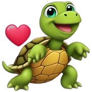 Turtle with heart sticker