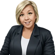 blonde girl in black jacket sticker