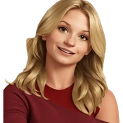 smiling girl with blonde hair sticker