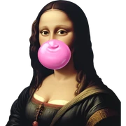 girl blowing bubble gum sticker
