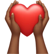 Hands holding a heart sticker
