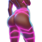 Juicy booty neon sign style sticker