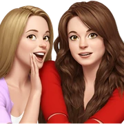 smiling girls with long hair sticker