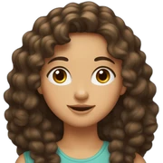 Fille brune avec cheveux bouclés sticker