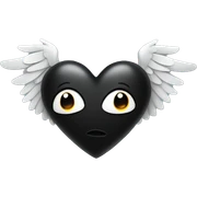 Black heart with wings sticker