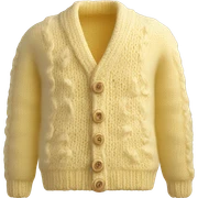 Knitted wool cardigan on Pale yellow Colors  sticker