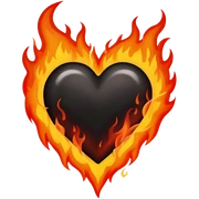 black heart on fire sticker