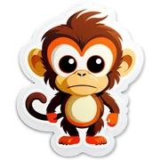 Monkey with horns sticker