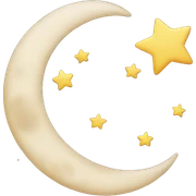 Moon with star sticker