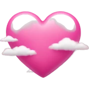 Pink heart with clouds sticker