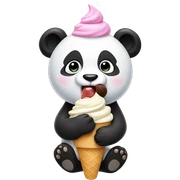 Panda eating ice cream sticker