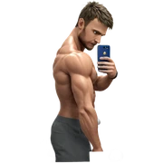 muscular man in bathroom mirror sticker