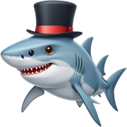 Shark with a top hat sticker