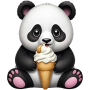 Panda eating ice cream sticker