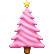 Pink christmas tree sticker