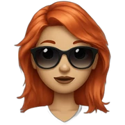 Red hair girl with fashion sunglasses sticker