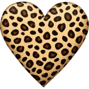 Leopard print heart sticker