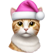 Cat wear pink Christmas hat sticker