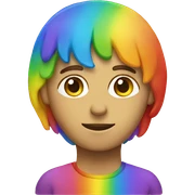 person thinking rainbow sticker