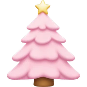 pastel pink christmas tree sticker