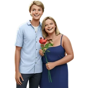 smiling boy and girl outdoors sticker