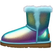 Realistic iridescent Sparkle glitter and fur Ugg boots. sticker