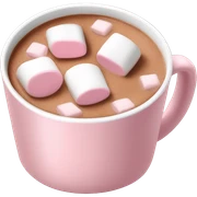 Light Pink mug of hot chocolate with marshmallows  sticker