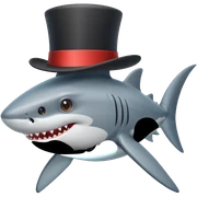 Shark with a top hat sticker