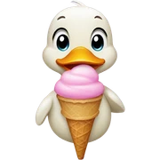 Duck with ice cream sticker