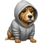 Dog wearing a hoodie  sticker