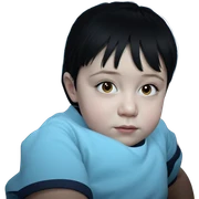 black-haired girl gazing forward sticker