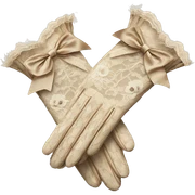 vintage rococo lace beige gloves with bows and frills sticker
