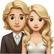 Cute married couple the lady has long wavy blonde hair and the man has brown short hair sticker