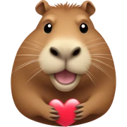 capybara with the heart sticker