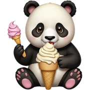 Panda eating ice cream sticker