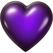 Shiny glass dark chocolate purple heart  sticker