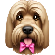 Dog briard pink bow  sticker