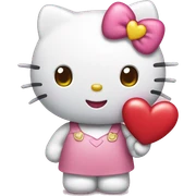 hello kitty with heart sticker