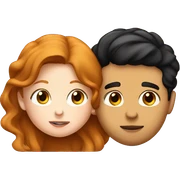 brunette whit girl kissing ginger white boy sticker
