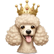 Face of a light beige poodle with a crown on her head sticker