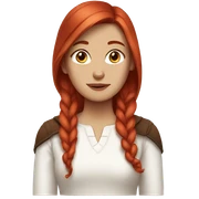White Woman with red long hair and brownhorse sticker