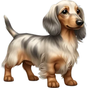 light Merle long haired Dachshund puppy full body sticker