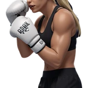 blonde girl in boxing gloves sticker