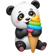 Panda eating ice cream sticker