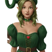 elf girl in green dress sticker