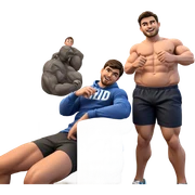 muscular boys indoors together sticker